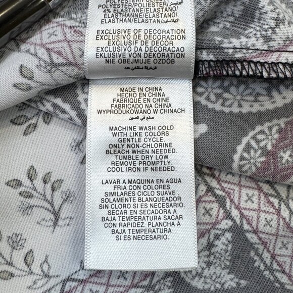 Jones New York Womens 3X Multicolor Paisley Patchwork Tunic Blouse Short Sleeve - Picture 14 of 14